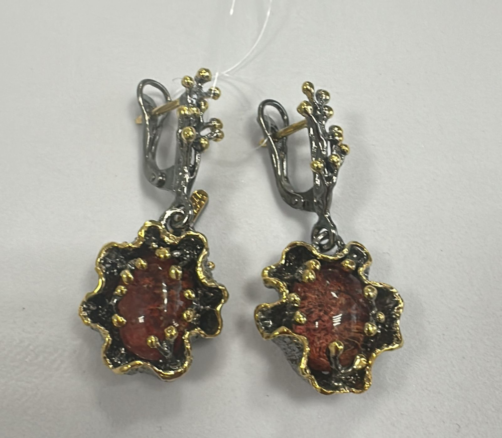 SD2944-48 Серьги (Ag 925 Чернение/Позолота)