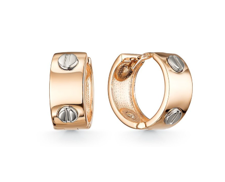 с1439 Серьги (Au 585 Красное)