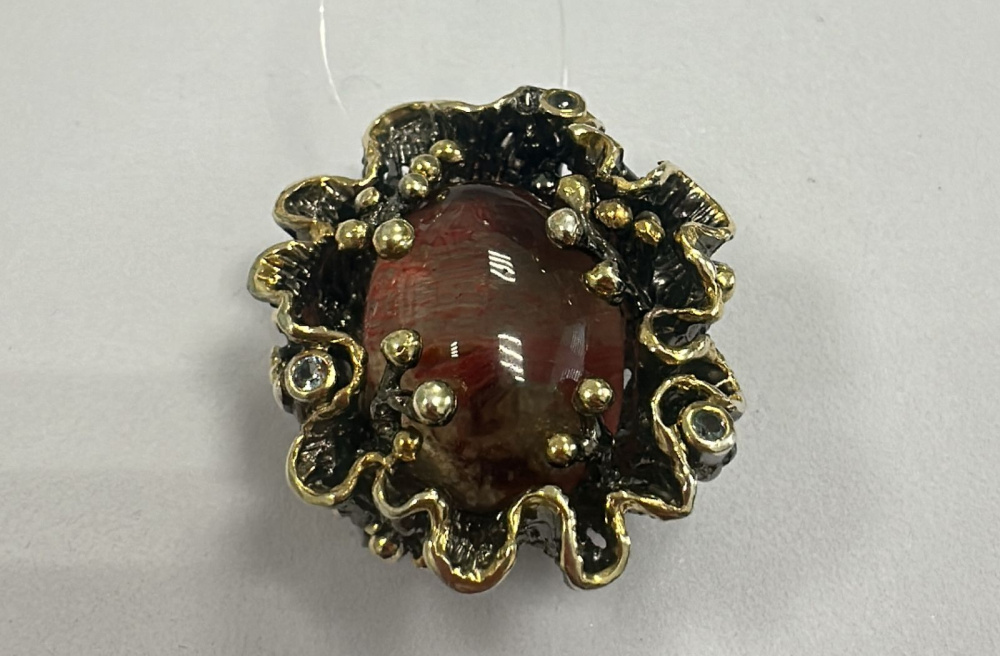 SD2712-48 Брошь-подвеска (Ag 925 Чернение/Позолота)